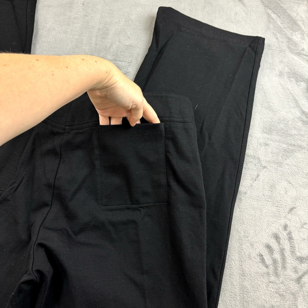 Eileen Fisher Dress Pants Womens Size Large Black Flare Career Pockets High Rise - Picture 11 of 12